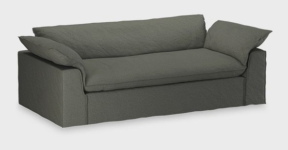 HKliving 3-zits Bank Nomad 244cm, Katoen - Army Green
