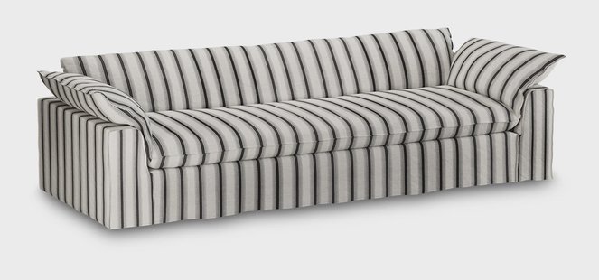 HKliving 3-zits Bank Nomad 305cm, Stof - Chalkstripe