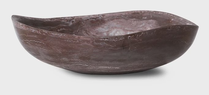 HKliving Schaal Patio Marmerlook, Ø28cm - Bordeaux