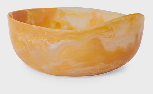 HKliving Schaal Patio Marmerlook, Ø25cm - Oranje