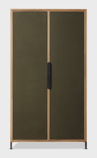 HKliving Opbergkast Pioneer Hout & Canvas, 100 x 180cm - Groen