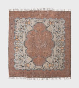 HKliving Vierkant Vloerkleed Printed 250 x 250cm - Terracotta