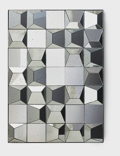 HKliving Spiegel Relief Glas, 85 x 60cm - ZWART