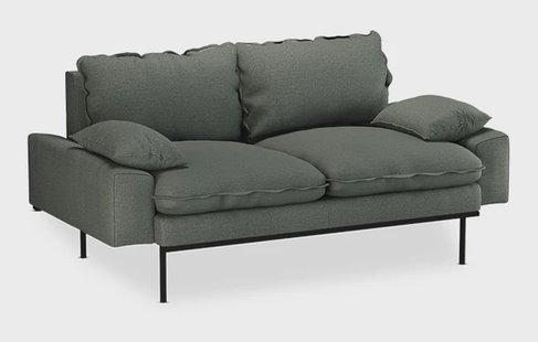 HKliving 2-zits Bank Retro 175cm, Wander stof - Legergroen