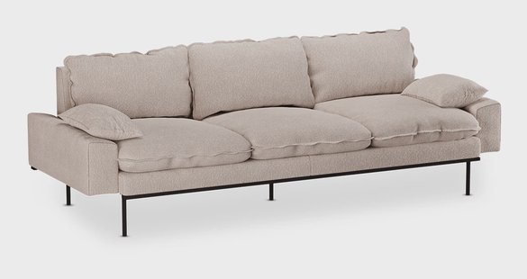 HKliving 4-zits Bank Retro 245cm, Bouclé - Taupe