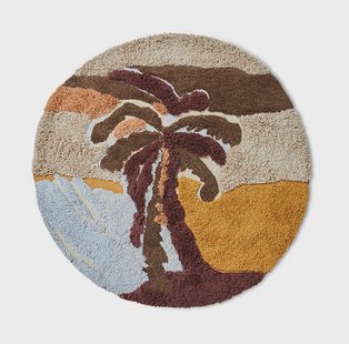 HKliving Rond Vloerkleed Round Wol, Ø150cm - Palm Beach