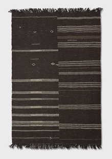HKliving Vloerkleed Striped Wol, 150 x 240cm - Bruin