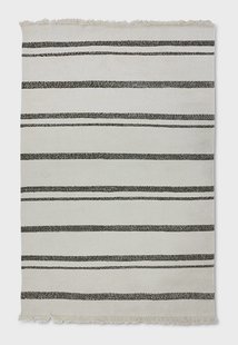 HKliving Vloerkleed Striped Wol, 200 x 300cm - Crème