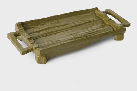 HKliving Dienblad Trinket Sungkai hout, 53 x 25cm - Mosgroen