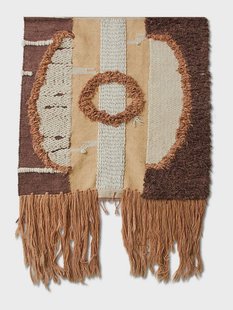 HKliving Wandkleed Beach Wol, 168 x 120cm - Bruin