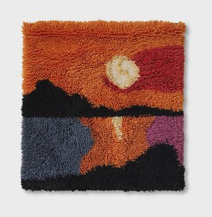 HKliving Wandkleed Sundown Wol, 120 x 120cm - Oranje
