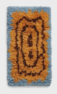 HKliving Vloerkleed Funk Wol, 60 x 115cm - Blauw,Oranje