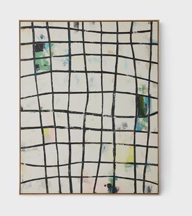 HKliving Schilderij Wired 163 x 131cm - WIT