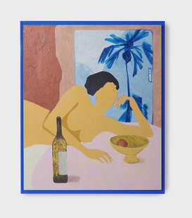 HKliving Schilderij Catch my drift 127 x 107cm - Blauw