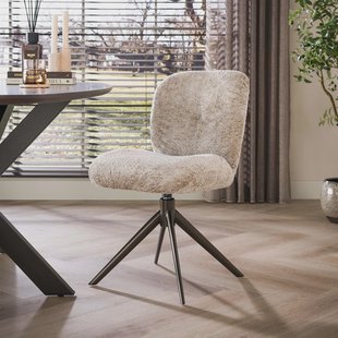 LifestyleFurn Draaibare Eetkamerstoel Lovie Alura stof - Zand/Bruin