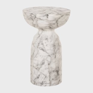 Richmond Ronde Bijzettafel Kita Faux marmer, 34cm - Wit
