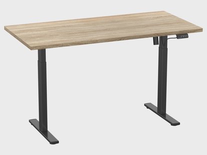 VCM Elektrisch verstelbaar bureau E-Lona (Sonoma eiken/zwart, 140 x 80 cm)