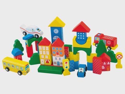 PLAYTIVE Houten bouwstenen (Stad)
