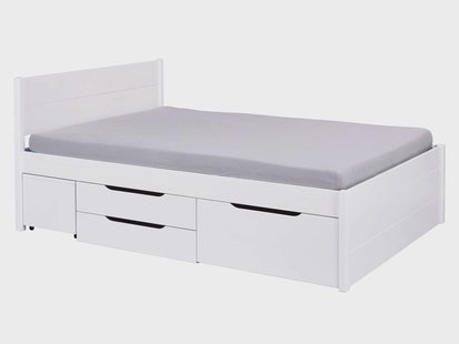 INTER LINK Functioneel bed Efetivo, met geïntegreerde nachtkastjes en lattenbodems. (140 x 200 cm)
