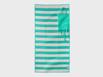 CRIVIT Opvouwbare strandmat 90 x 180 cm (turquoise/witte strepen)
