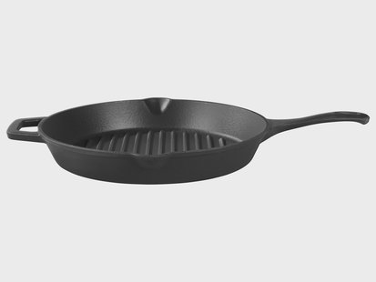 GRILLMEISTER Gietijzeren grill- of braadpan - voor BBQ (Geribbeld)