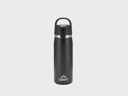 CRIVIT RVS drinkfles 1 L (Zwart)