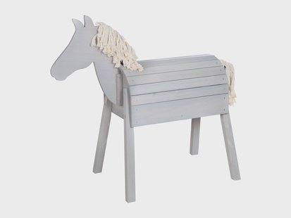 ROBA Houten speelpaard voor buiten (klein (48x110x96 cm), Grijs)