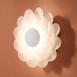 Lucande LED wandlamp Bloem, Ø 40 cm, wit, 3-traps dimbaar