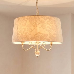 Jupiter Hanglamp Sofia Ecrie, beige/goudkleurig, textiel, staal, E27
