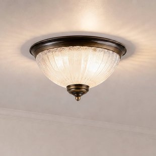 Jupiter Plafondlamp Carmen, antiek messing, matglas, E27