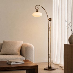 Jupiter Vloerlamp Bolero, zwart-goud, crème, staal, glas, E27