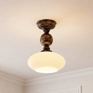 Jupiter Plafondlamp Bolero, zwart-goud, crème, staal, glas, E27