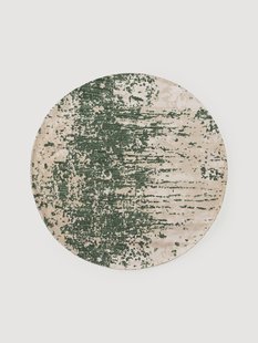 Rond wollen vloerkleed Cynthia met abstract patroon, handgeweven