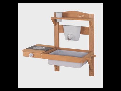 ROBA Houten speelgoed keuken om op te hangen (65x36x65, Teak)