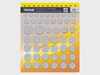 TRONIC Knoopcelbatterijen, 48 stuks