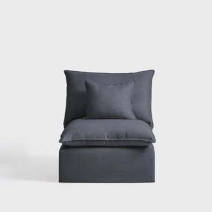 Kave Home Fauteuil Anarela Linnen, 90cm - Donkergrijs
