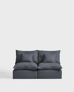 Kave Home Modulaire 2-zits Bank Anarela Linnen, 180cm - Donkergrijs