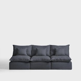 Kave Home Modulaire 3-zits Bank Anarela Linnen, 270cm - Donkergrijs