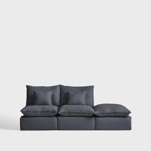 Kave Home Modulaire 2-zits Bank Anarela Linnen, 270cm - Donkergrijs