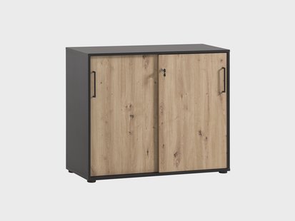 SCHILDMEYER Archiefkast Aino (4-zitter, zwart mat eiken)