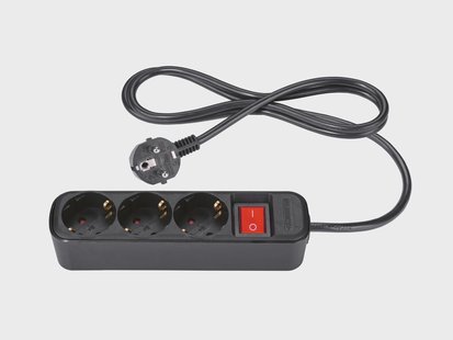 TRONIC Stekkerdoos, 3-voudig (Zwart)