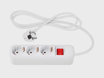 TRONIC Stekkerdoos, 3-voudig (Wit)