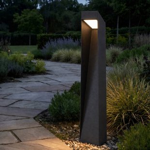 Lucande LED tuinpadverlichting Louran, hoogte 90 cm, zwart, up/down