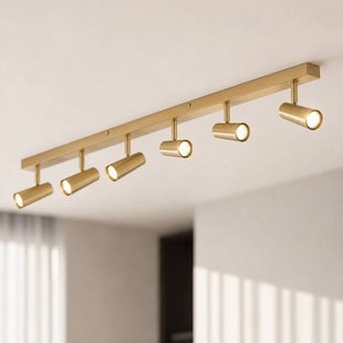 Lindby plafondspot Iluna, 6-lamps, messing, GU10