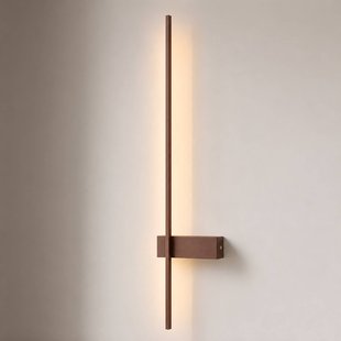 Lindby LED wandlamp Natsumi, bruin, aluminium, 90 cm
