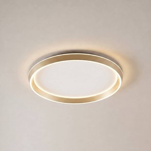 Rylan LED plafondlamp, Ø 62 cm, messing, CCT, dimbaar - Lucande - Woonkamer - Modern - Metaal - 1 lamp
