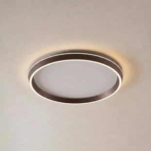 Rylan LED plafondlamp, Ø 62 cm, bruin, CCT, dimbaar - Lucande - Woonkamer - Modern - Metaal - 1 lamp