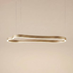 Vikali LED hanglamp, goud, 90 x 45 cm, dimbaar, CCT - Lucande - Woonkamer - Modern - Metaal - 1 lamp
