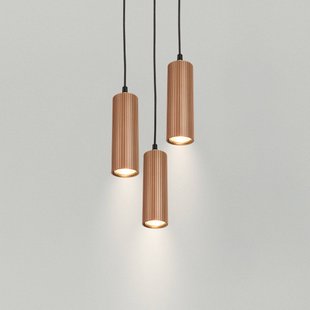 Briloner Hanglamp Ida, bruin, 3-lamps, Ø 20 cm, GU10