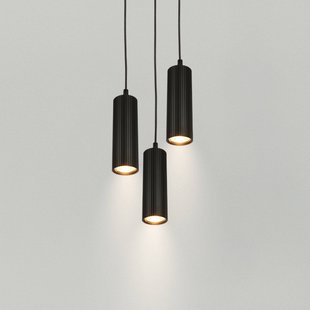 Briloner Hanglamp Ida, zwart, 3-lamps, Ø 20 cm, GU10